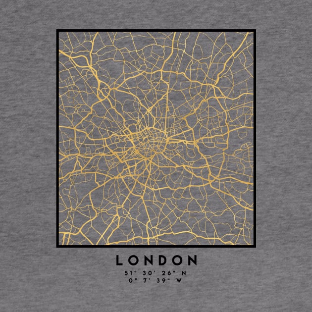 LONDON UNITED KINGDOM CITY STREET MAP ART by deificusArt